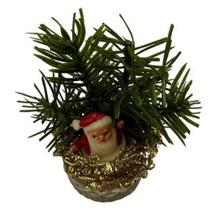 Vintage Kitsch MidCentury Homemade Christmas Decor Santa On Perfume Bottle